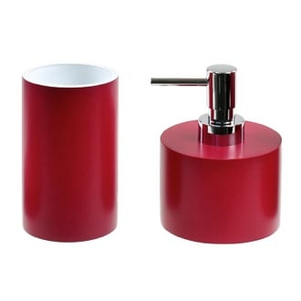 2 Piece Bathroom Accessory Set with Short Soap Dispenser Gedy YU581